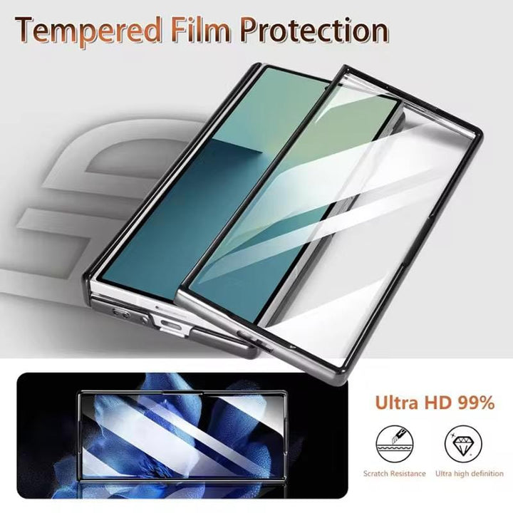 FRATO Samsung Z Fold 7 Glass Galaxy Z Fold 7 Magnetic PU Leather Flip Kickstand Credit Wallet Card Holder Slots Covers