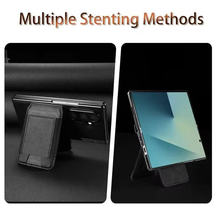 FRATO Samsung Z Fold 7 Glass Galaxy Z Fold 7 Magnetic PU Leather Flip Kickstand Credit Wallet Card Holder Slots Covers