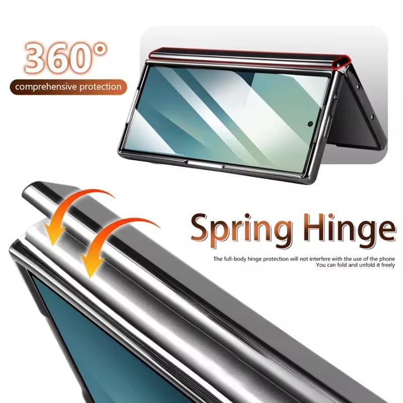 FRATO Samsung Z Fold 7 Glass Galaxy Z Fold 7 Magnetic PU Leather Flip Kickstand Credit Wallet Card Holder Slots Covers
