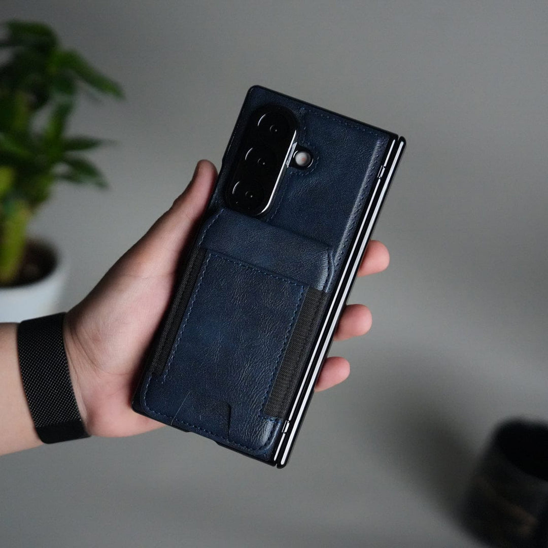 FRATO Samsung Z Fold 7 Glass Galaxy Z Fold 7 Magnetic PU Leather Flip Kickstand Credit Wallet Card Holder Slots Covers