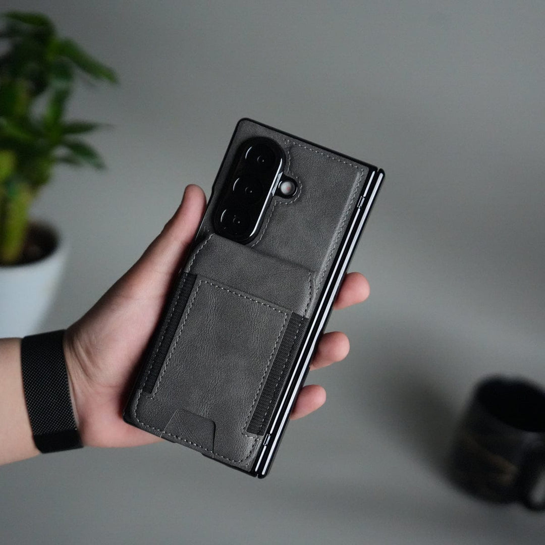 FRATO Samsung Z Fold 7 Glass Galaxy Z Fold 7 Magnetic PU Leather Flip Kickstand Credit Wallet Card Holder Slots Covers