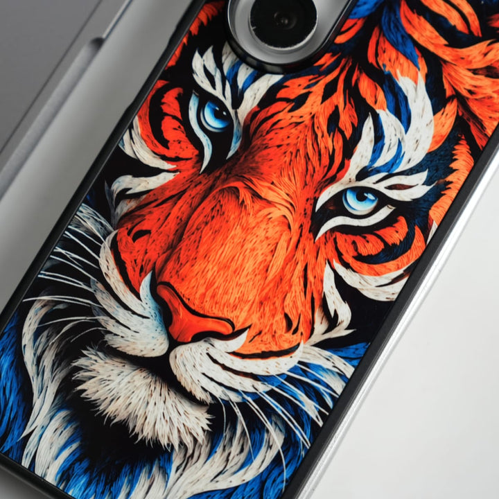 FRATO Samsung Z Fold 7 Glass Galaxy Z Fold Series Tiger Face Chrome Armor Case