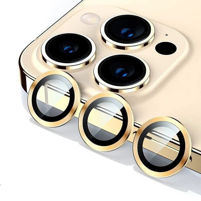 FRATO Tempered Glass iPhone 15 Pro Max ( Gold ) iPhone Camera Lens Kit Protector