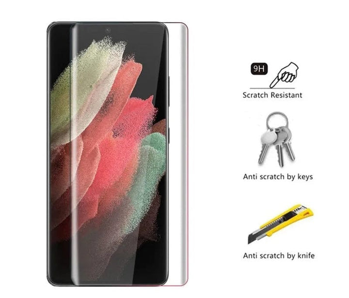 FRATO Tempered Glass Samsung Galaxy S22 Ultra Full Curved UV Tempered Glass Screen Protector Guard