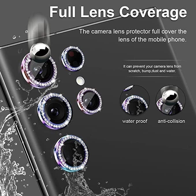 FRATO Tempered Glass Samsung Galaxy S24 Ultra Glitter Diamond Camera Lens Kit