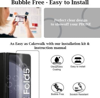 FRATO Tempered Glass Samsung Galaxy Z Fold 5 Front Outer Screen Protective Tempered Glass