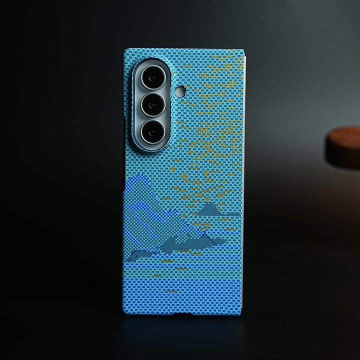 FRATO Z Fold 8 Series Aramid Design Hard Pc Case for Samsung Galaxy Z Fold 8 Ultra | MagSafe Cover | BlueHill