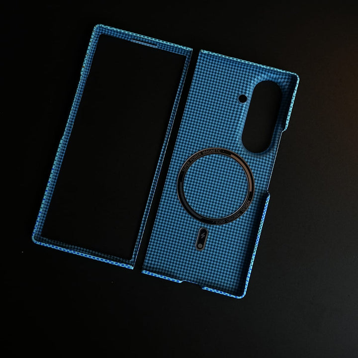 FRATO Z Fold 8 Series Aramid Design Hard Pc Case for Samsung Galaxy Z Fold 8 Ultra | MagSafe Cover | BlueHill