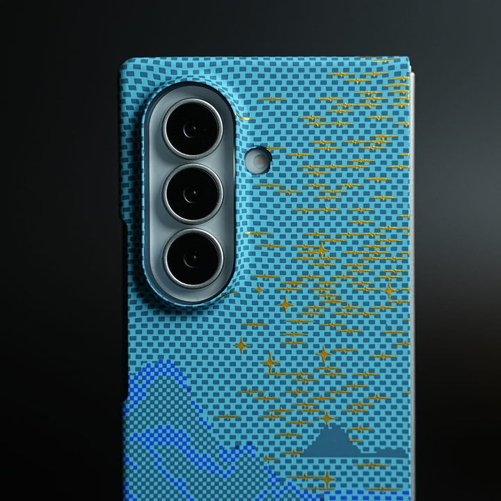FRATO Z Fold 8 Series Aramid Design Hard Pc Case for Samsung Galaxy Z Fold 8 Ultra | MagSafe Cover | BlueHill