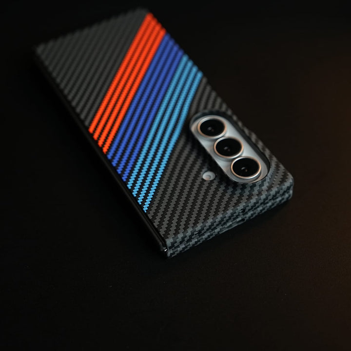 FRATO Z Fold 8 Series Aramid Design Hard Pc Case for Samsung Galaxy Z Fold 8 Ultra | MagSafe Cover | BlueOrangeLine