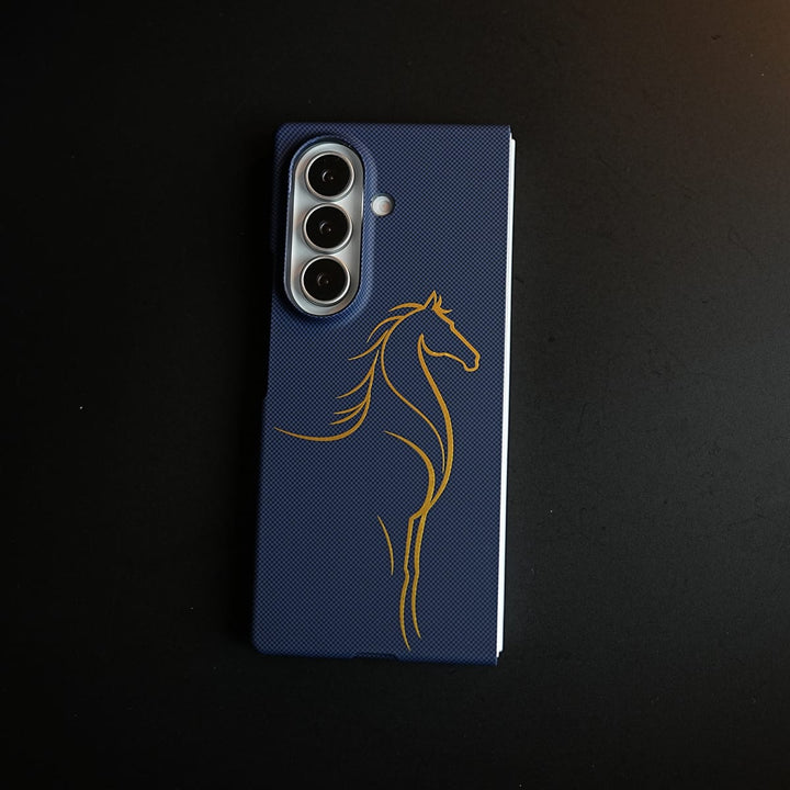 FRATO Z Fold 8 Series Aramid Design Hard Pc Case for Samsung Galaxy Z Fold 8 Ultra | MagSafe Cover | Horse