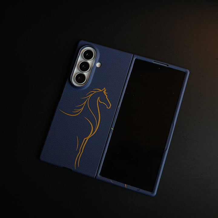 FRATO Z Fold 8 Series Aramid Design Hard Pc Case for Samsung Galaxy Z Fold 8 Ultra | MagSafe Cover | Horse