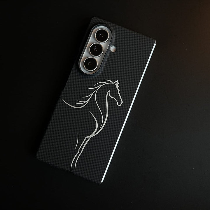 FRATO Z Fold 8 Series Aramid Design Hard Pc Case for Samsung Galaxy Z Fold 8 Ultra | MagSafe Cover | Horse
