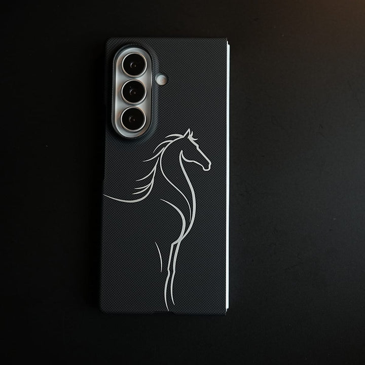 FRATO Z Fold 8 Series Aramid Design Hard Pc Case for Samsung Galaxy Z Fold 8 Ultra | MagSafe Cover | Horse