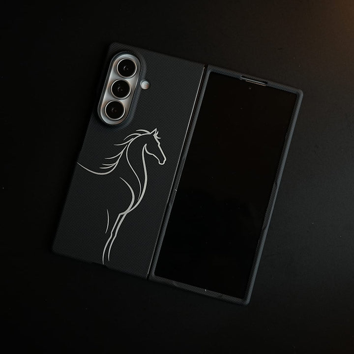 FRATO Z Fold 8 Series Aramid Design Hard Pc Case for Samsung Galaxy Z Fold 8 Ultra | MagSafe Cover | Horse