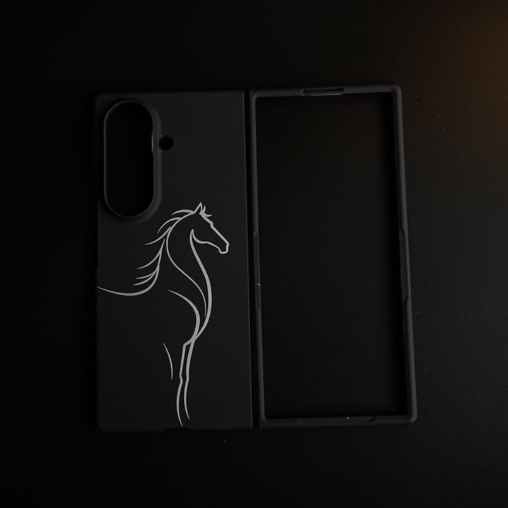 FRATO Z Fold 8 Series Aramid Design Hard Pc Case for Samsung Galaxy Z Fold 8 Ultra | MagSafe Cover | Horse
