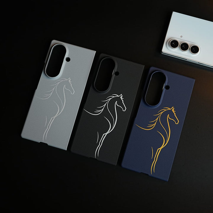 FRATO Z Fold 8 Series Aramid Design Hard Pc Case for Samsung Galaxy Z Fold 8 Ultra | MagSafe Cover | Horse