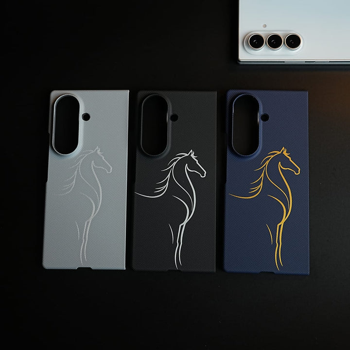 FRATO Z Fold 8 Series Aramid Design Hard Pc Case for Samsung Galaxy Z Fold 8 Ultra | MagSafe Cover | Horse