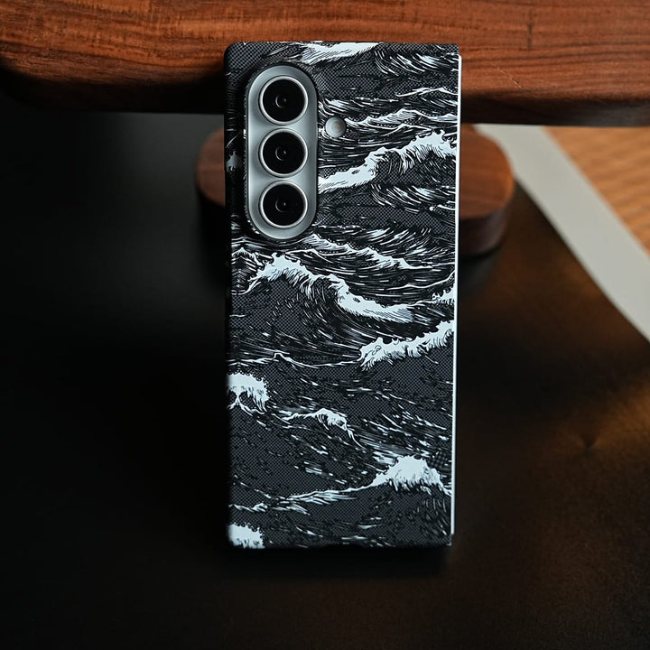 FRATO Z Fold 8 Series Artistic Wave Print Case for Galaxy Z Fold 8 Ultra | MagSafe Slim Case