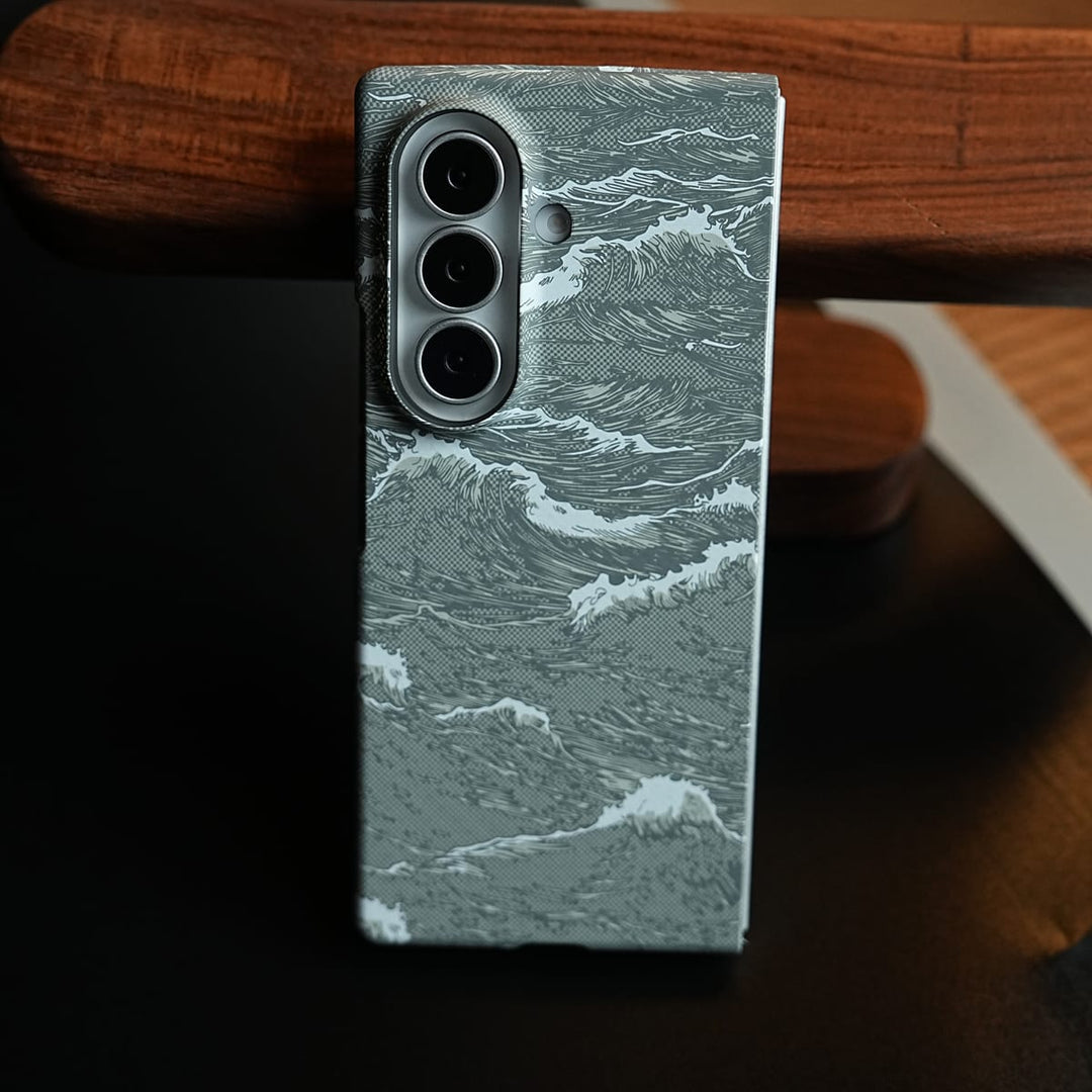 FRATO Z Fold 8 Series Artistic Wave Print Case for Galaxy Z Fold 8 Ultra | MagSafe Slim Case
