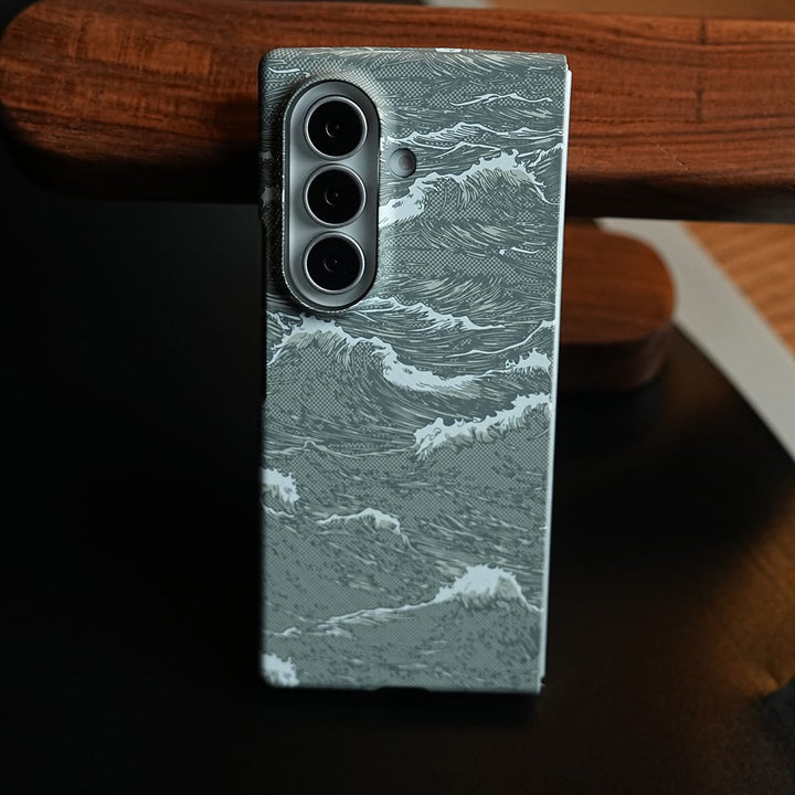 FRATO Z Fold 8 Series Artistic Wave Print Case for Galaxy Z Fold 8 Ultra | MagSafe Slim Case