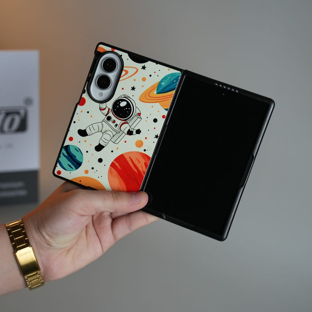FRATO Z Fold 8 Series Astronaut Space Design Back Cover for Galaxy Z Fold 8 | Planet Print Protective Case