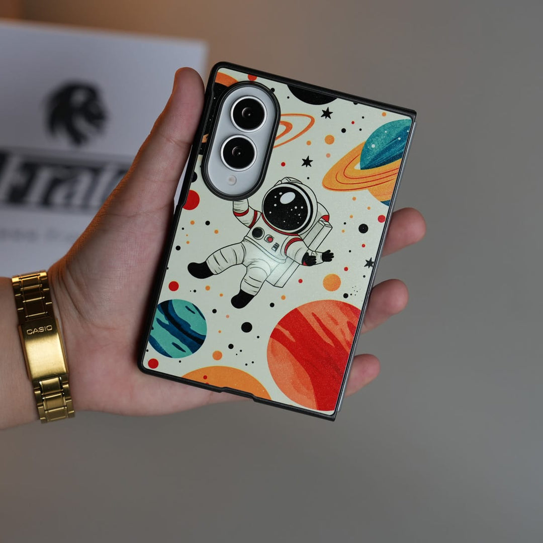 FRATO Z Fold 8 Series Astronaut Space Design Back Cover for Galaxy Z Fold 8 | Planet Print Protective Case