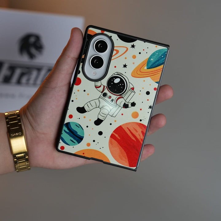 FRATO Z Fold 8 Series Astronaut Space Design Back Cover for Galaxy Z Fold 8 | Planet Print Protective Case