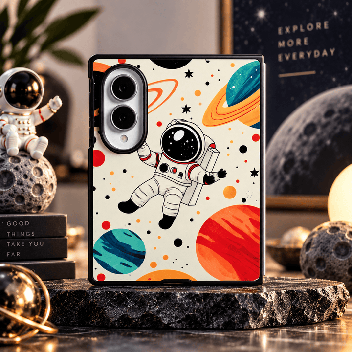 FRATO Z Fold 8 Series Astronaut Space Design Back Cover for Galaxy Z Fold 8 | Planet Print Protective Case