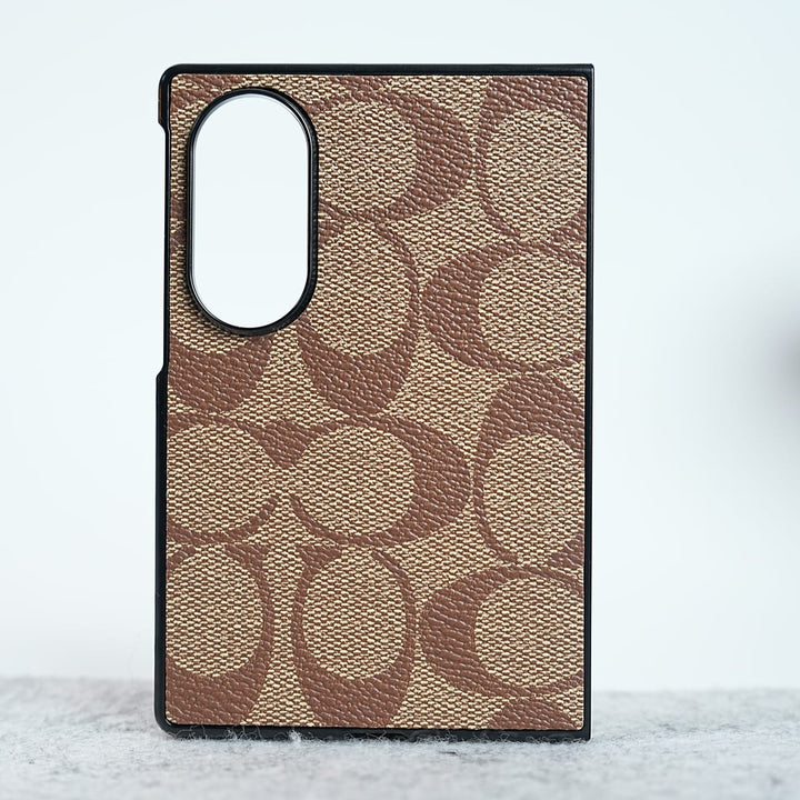 FRATO Z Fold 8 Series Beige Luxury CC Brand PU Leather Design Case Cover For Samsung Galaxy Z Fold 8