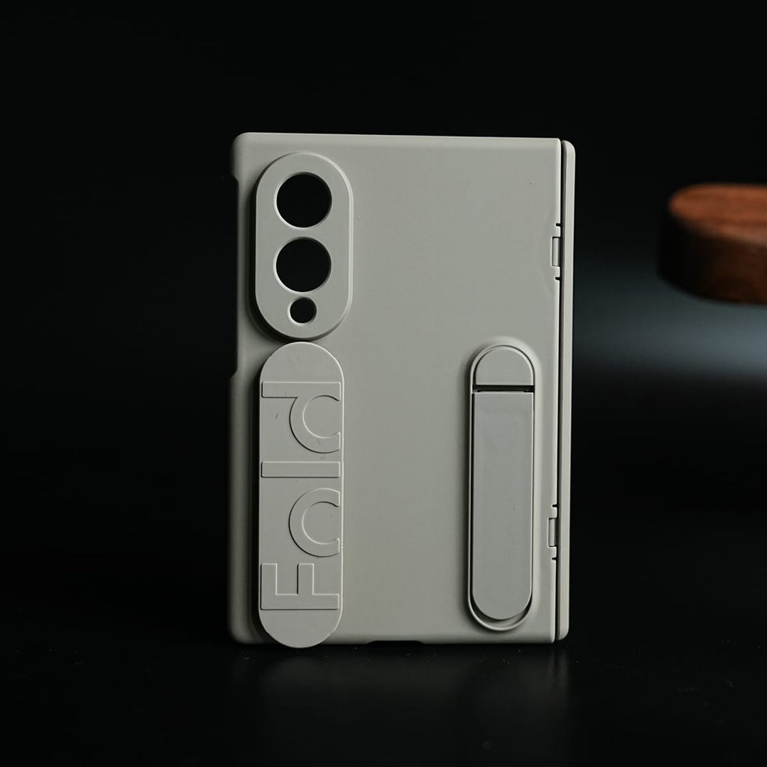 FRATO Z Fold 8 Series Beige Matte Silicone Wrist Strap Case for Galaxy Z Fold 8 | Kickstand &amp; Hinge Protection