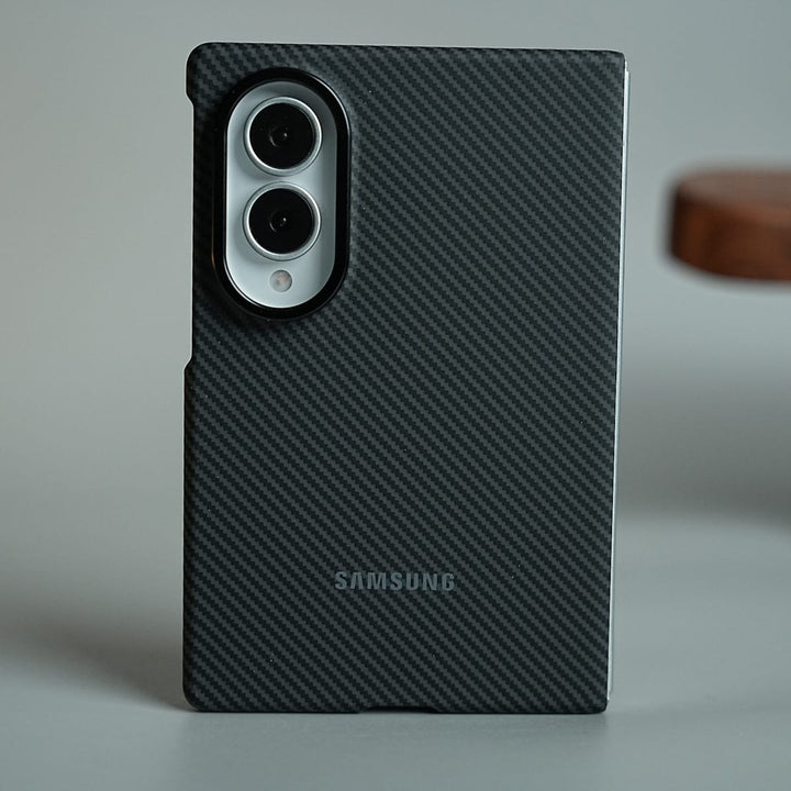 FRATO Z Fold 8 Series Black Carbon Fiber Texture Magnetic Case for Galaxy Z Fold 8 | With Tempered Glass Screen Protector