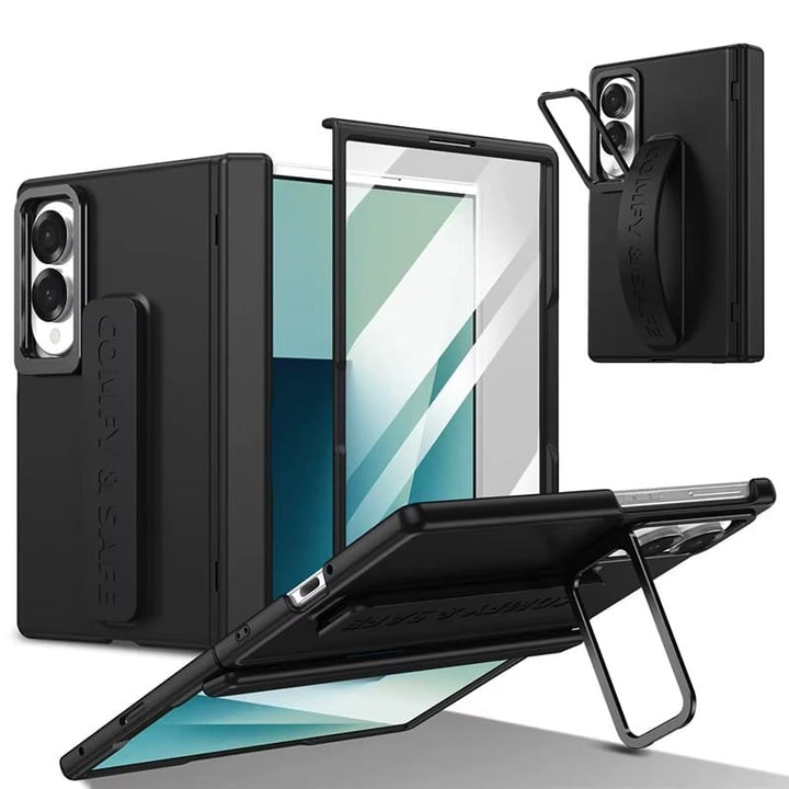 FRATO Z Fold 8 Series Black Hinge Protection Case for Samsung Galaxy Z Fold 8 | S Pen Holder &amp; Metal Stand Cover