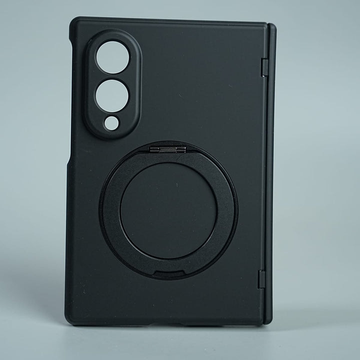 FRATO Z Fold 8 Series Black Matte Ring Stand Case For Galaxy Z Fold 8 | Built-in Screen Protector &amp; Full Hinge Protection