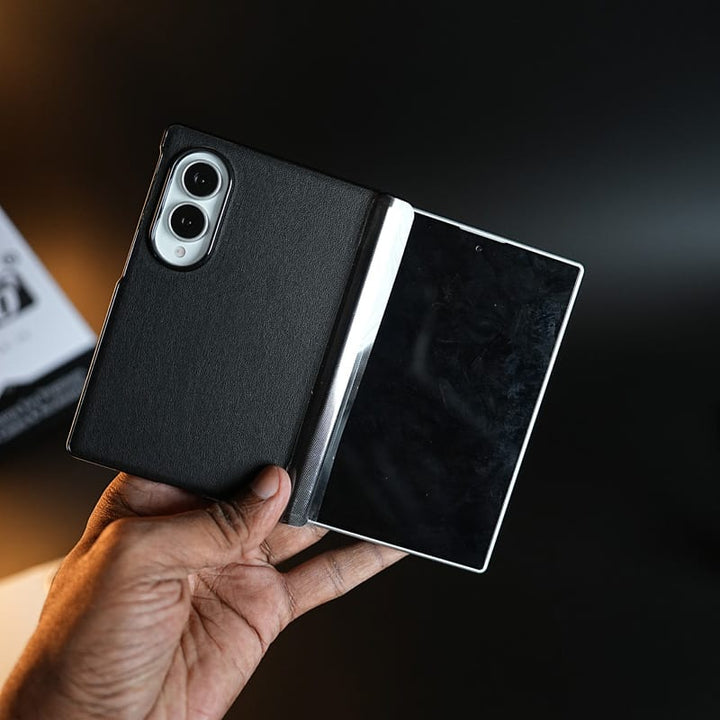 FRATO Z Fold 8 Series Black Premium Leather Back Case for Samsung Galaxy Z Fold 8 | Hinge Protection &amp; Magnetic Charging Support