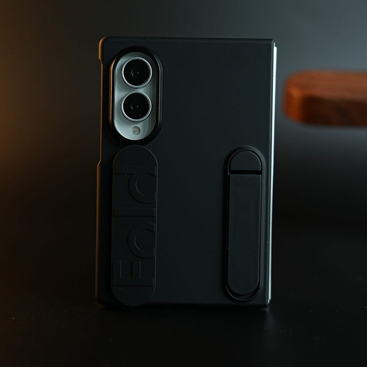 FRATO Z Fold 8 Series Black Premium Protective Case For Samsung Galaxy Z Fold 8 With Dual Grip Straps &amp; Kickstand
