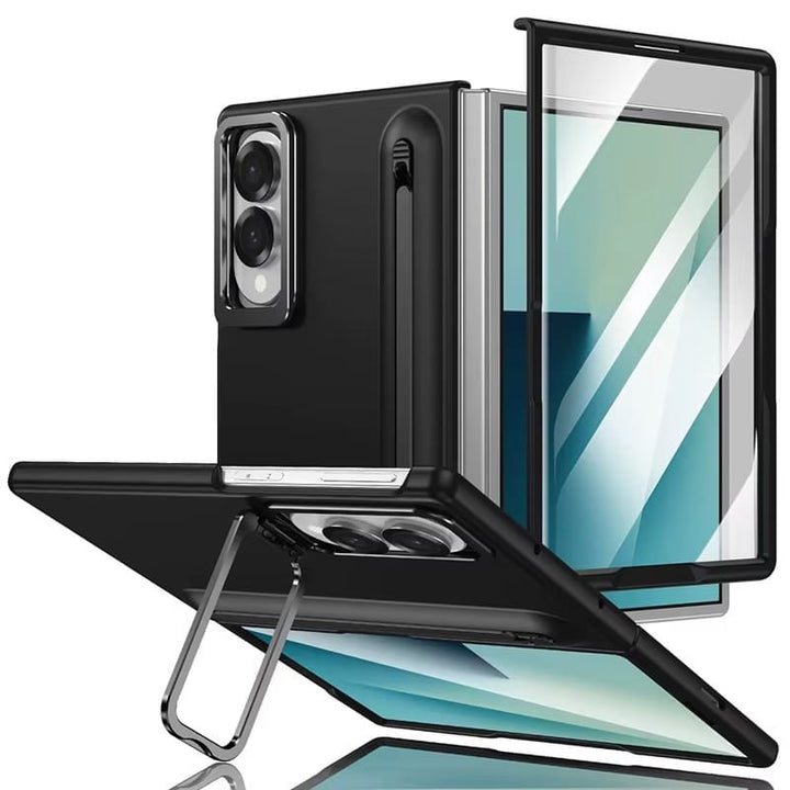 FRATO Z Fold 8 Series Black S Pen Holder Stand Case for Samsung Galaxy Z Fold 8 | Front Glass &amp; Camera Protection Cover