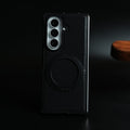 Stitched Leather Texture Cover for Galaxy Z Fold 7 | Metal Ring Stand Case