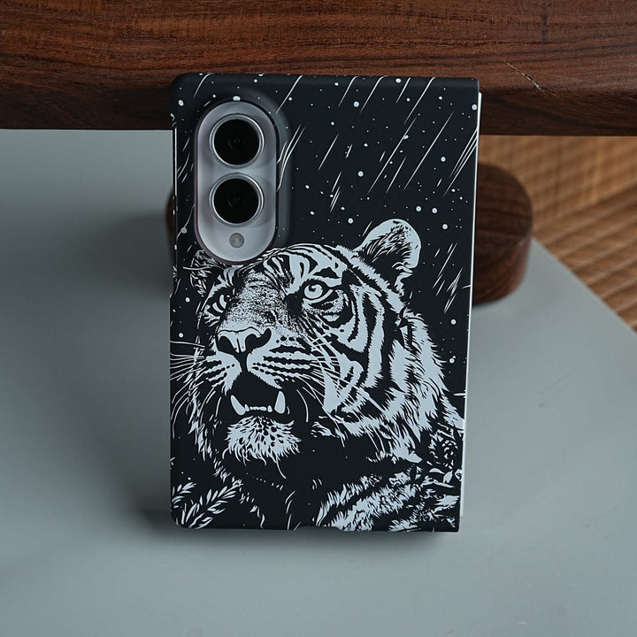 FRATO Z Fold 8 Series Black &amp; White Tiger Design Case For Samsung Galaxy Z Fold 8