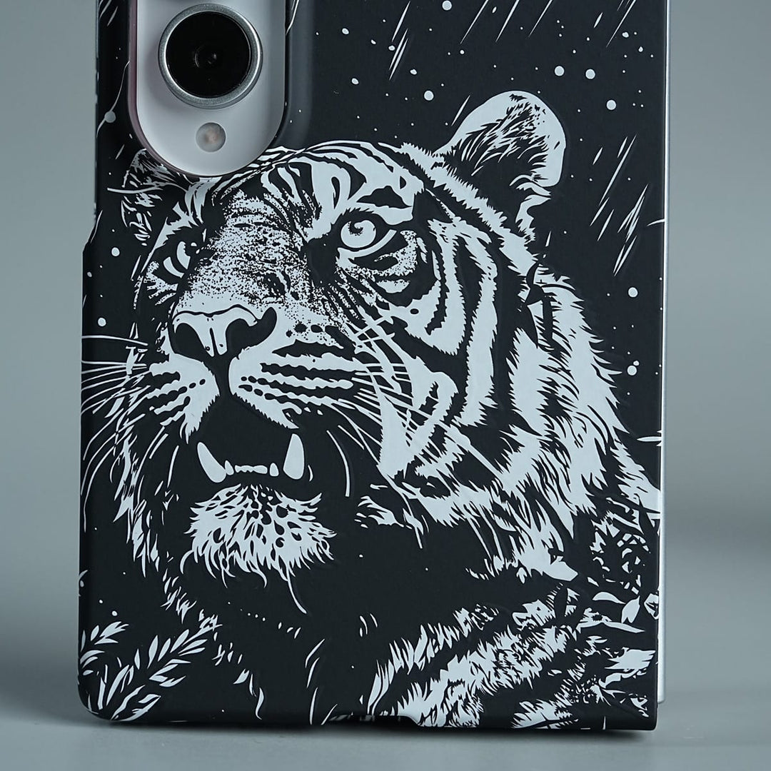 FRATO Z Fold 8 Series Black &amp; White Tiger Design Case For Samsung Galaxy Z Fold 8