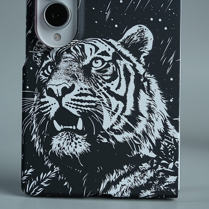 FRATO Z Fold 8 Series Black &amp; White Tiger Design Case For Samsung Galaxy Z Fold 8