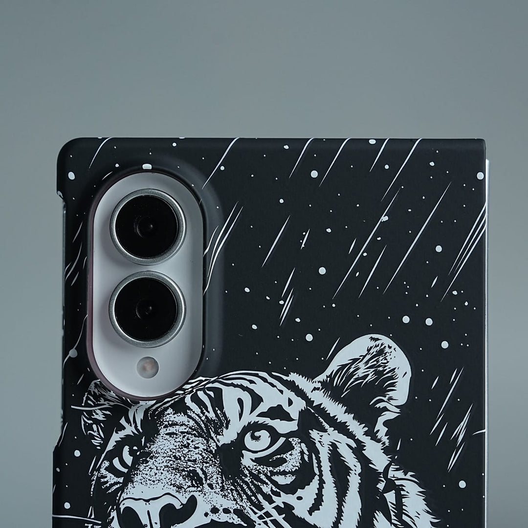 FRATO Z Fold 8 Series Black &amp; White Tiger Design Case For Samsung Galaxy Z Fold 8