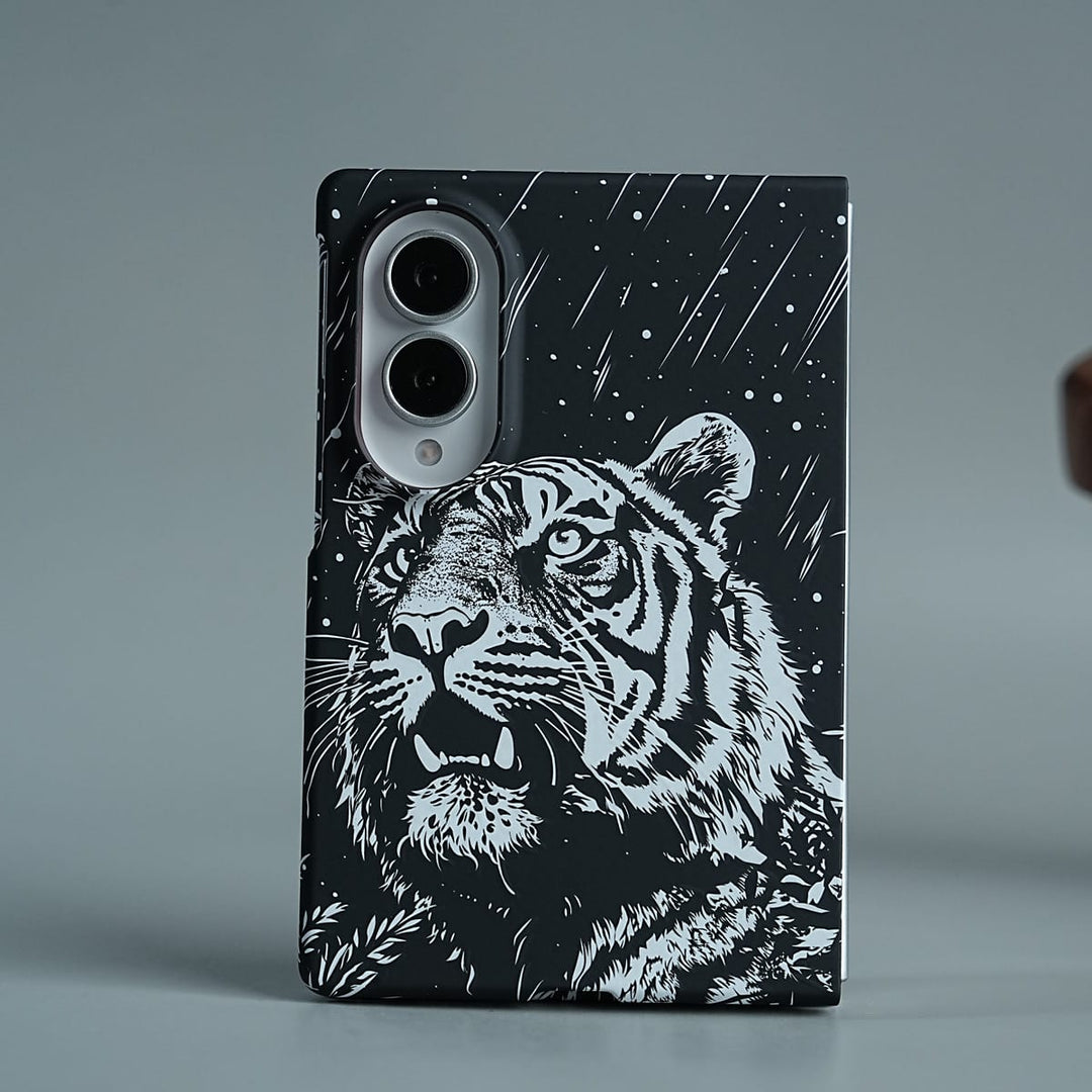 FRATO Z Fold 8 Series Black &amp; White Tiger Design Case For Samsung Galaxy Z Fold 8