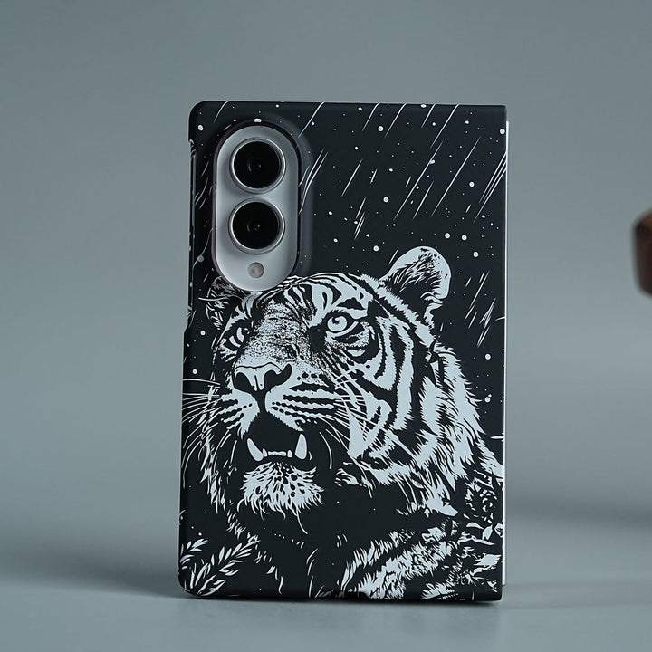 FRATO Z Fold 8 Series Black &amp; White Tiger Design Case For Samsung Galaxy Z Fold 8