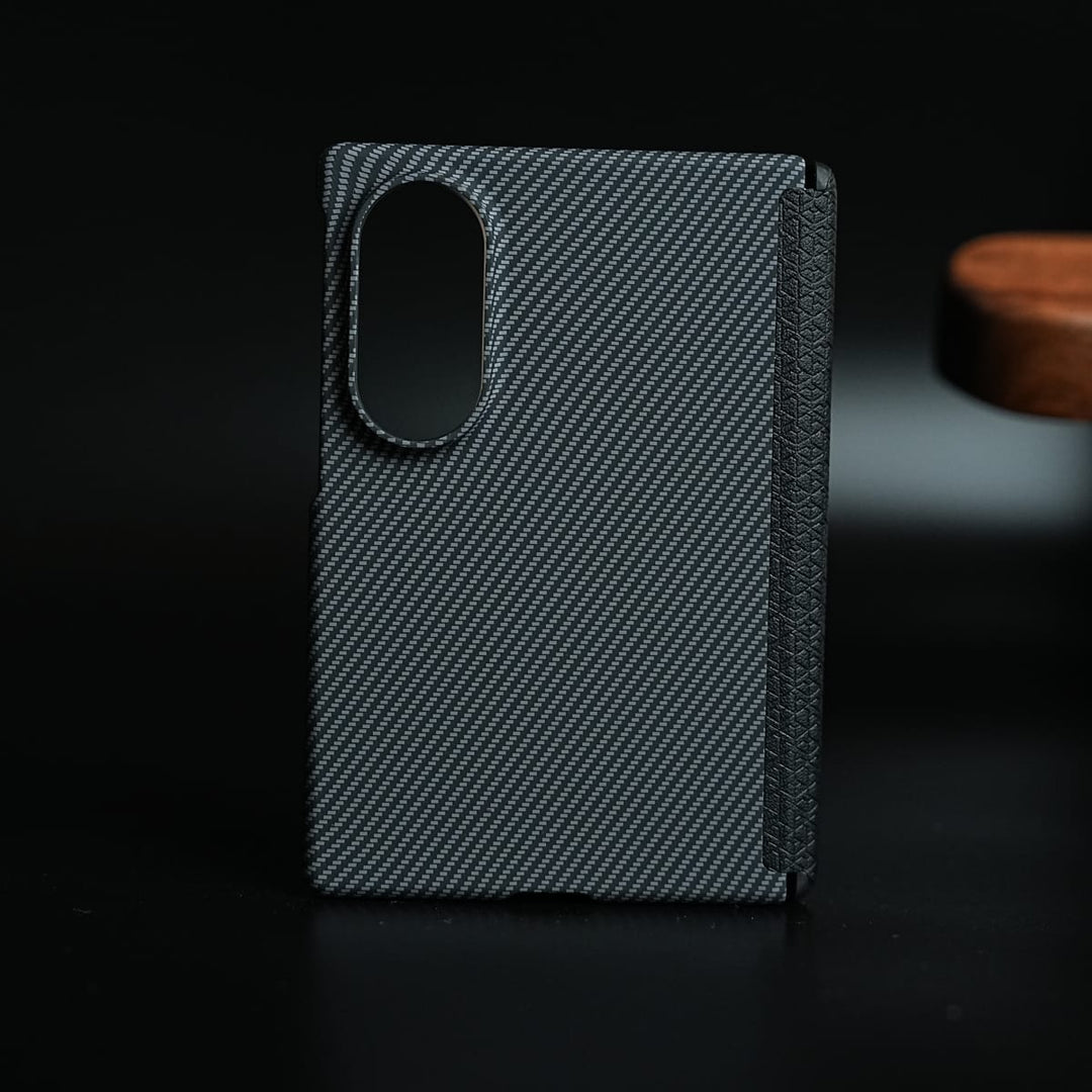 FRATO Z Fold 8 Series Black Woven Fiber Texture Hinge Protection Case For Samsung Galaxy Z Fold 8