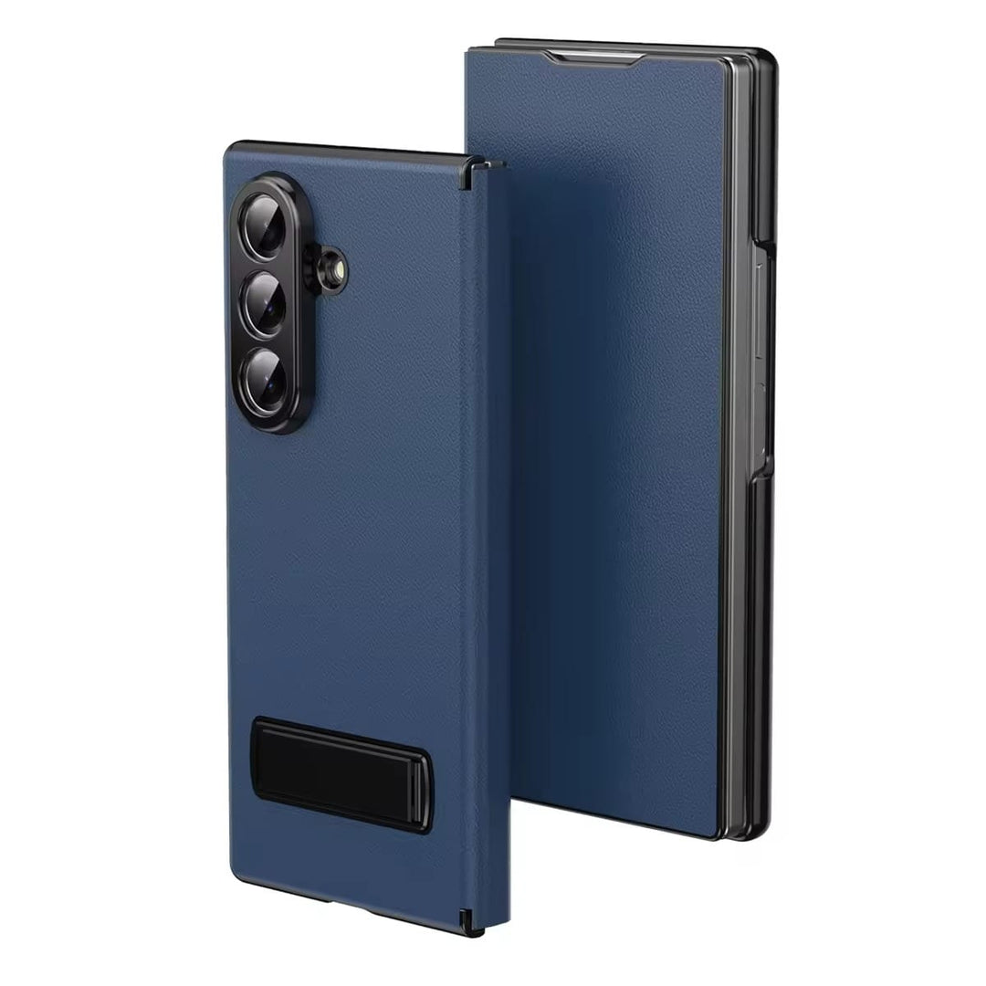 FRATO Z Fold 8 Series Blue Flip Cover with Metal Kickstand for Samsung Galaxy Z Fold 8 Ultra | PU Leather Protective Case