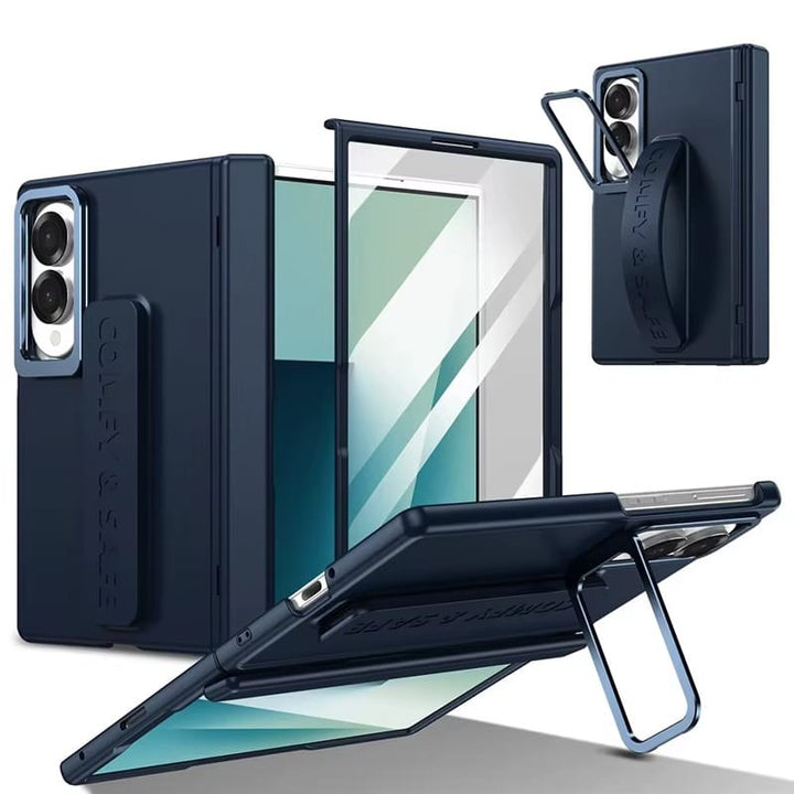 FRATO Z Fold 8 Series Blue Hinge Protection Case for Samsung Galaxy Z Fold 8 | S Pen Holder &amp; Metal Stand Cover