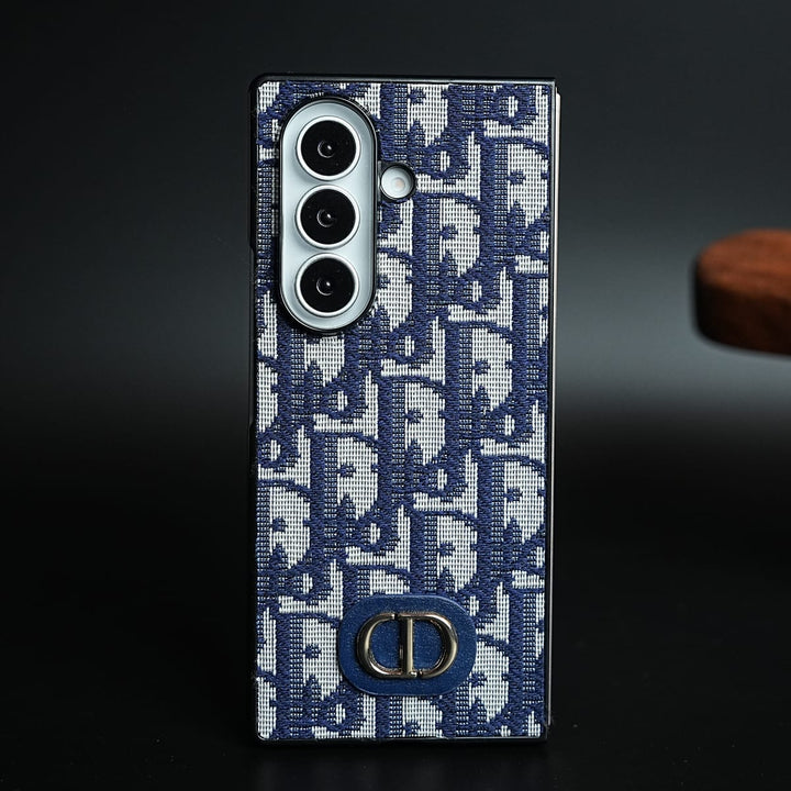 FRATO Z Fold 8 Series Blue Luxury Fashion CD Embroidery Case Cover For Samsung Galaxy Z Fold 8 Ultra