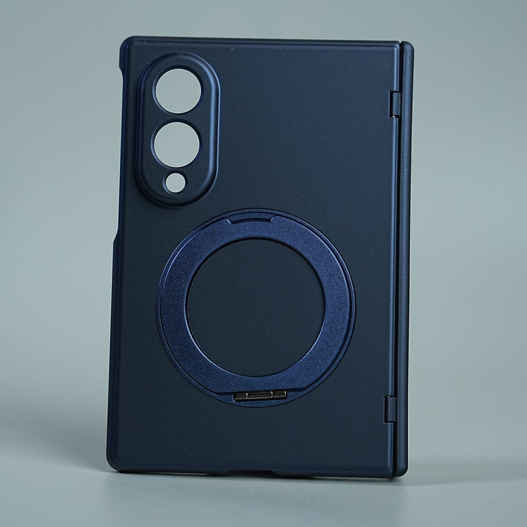 FRATO Z Fold 8 Series Blue Matte Ring Stand Case For Galaxy Z Fold 8 | Built-in Screen Protector &amp; Full Hinge Protection
