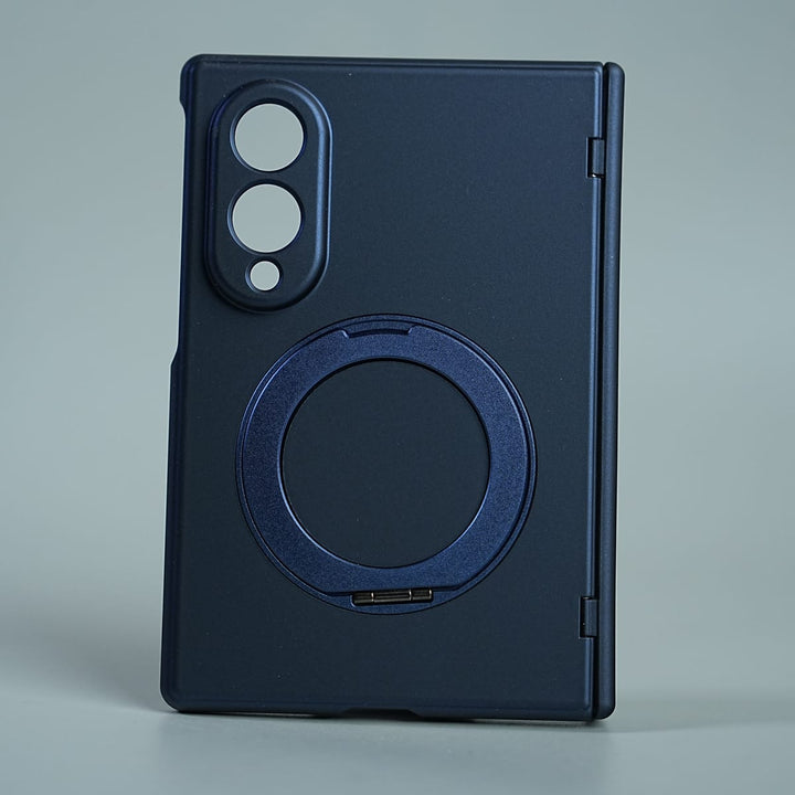 FRATO Z Fold 8 Series Blue Matte Ring Stand Case For Galaxy Z Fold 8 | Built-in Screen Protector &amp; Full Hinge Protection